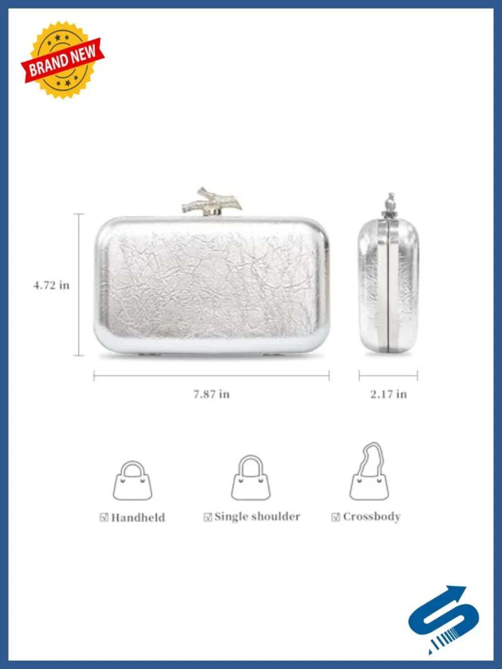 Woven Clutch Purse PU Faux Leather Evening Shoulder Box Bag with Chain